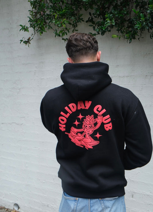 Black and Red Holiday Club Hoodie