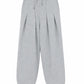 Light gray pleated sweatpants with an elastic drawstring waist and adjustable ankle ties, shown flat against a white background.