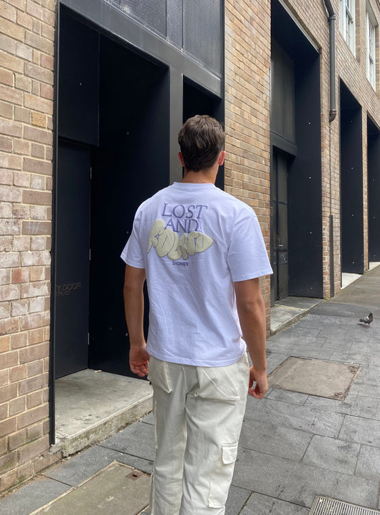 🎁 Lost and Found Tee White and Purple (100% off)