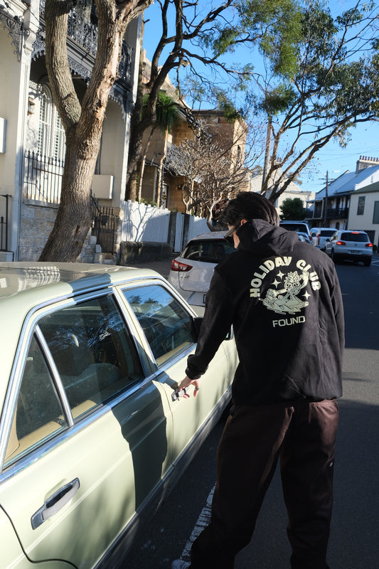 Black and Cream Holiday Club Hoodie